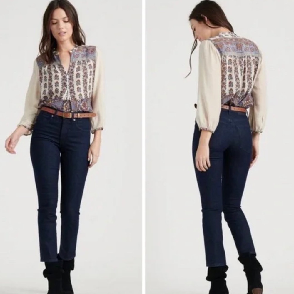 Lucky Brand Rami Peasant Boho Blouse - Picture 15 of 16